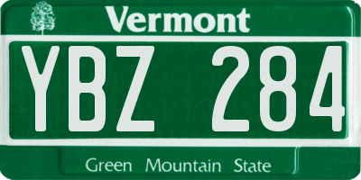 VT license plate YBZ284