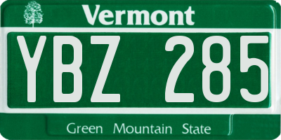 VT license plate YBZ285