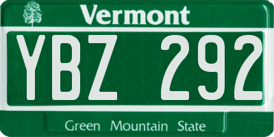 VT license plate YBZ292