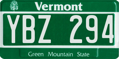VT license plate YBZ294