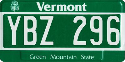 VT license plate YBZ296