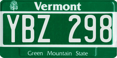 VT license plate YBZ298