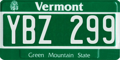 VT license plate YBZ299