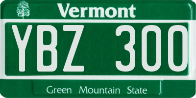 VT license plate YBZ300