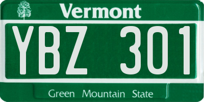 VT license plate YBZ301