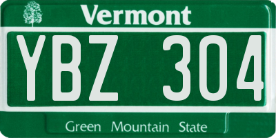 VT license plate YBZ304