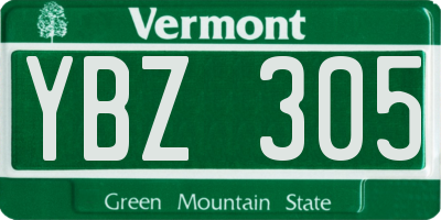 VT license plate YBZ305