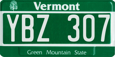 VT license plate YBZ307