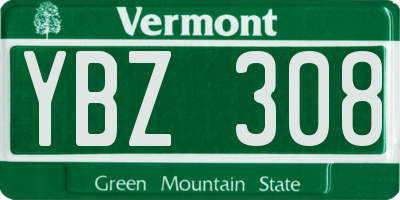 VT license plate YBZ308