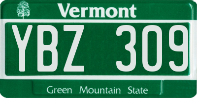 VT license plate YBZ309