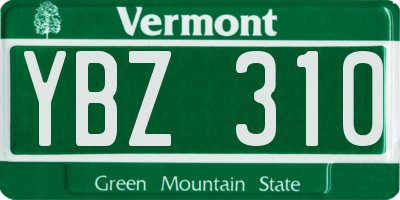 VT license plate YBZ310