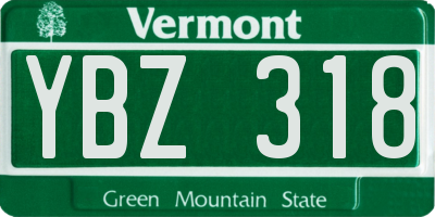 VT license plate YBZ318