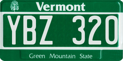 VT license plate YBZ320