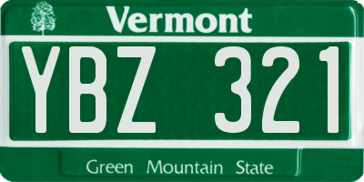 VT license plate YBZ321