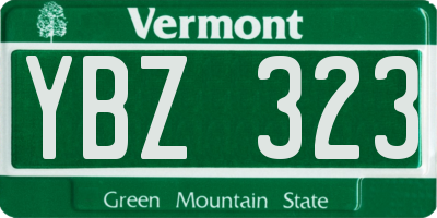 VT license plate YBZ323