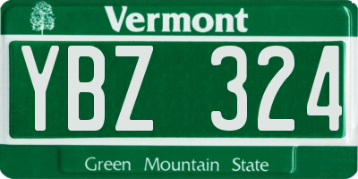 VT license plate YBZ324