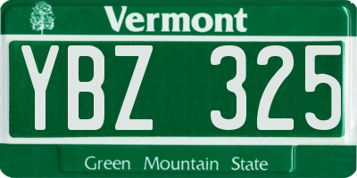 VT license plate YBZ325