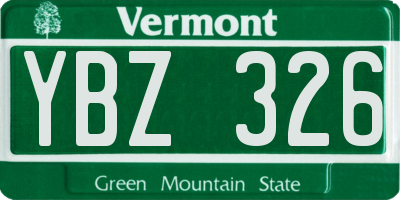 VT license plate YBZ326