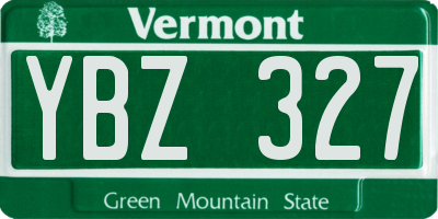 VT license plate YBZ327