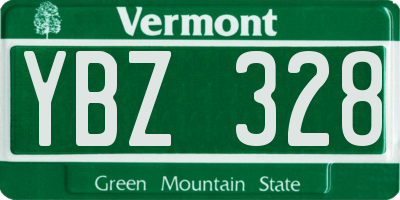 VT license plate YBZ328