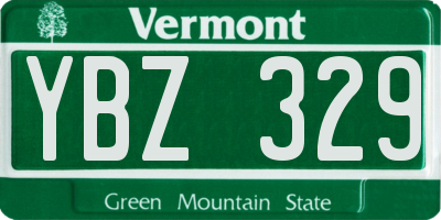 VT license plate YBZ329