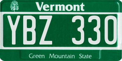 VT license plate YBZ330