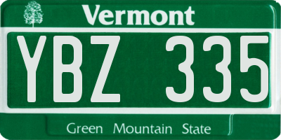 VT license plate YBZ335