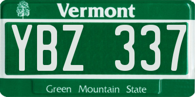 VT license plate YBZ337