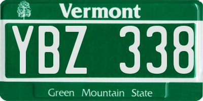VT license plate YBZ338