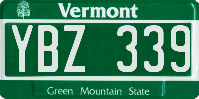 VT license plate YBZ339