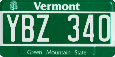 VT license plate YBZ340