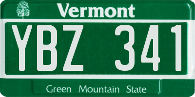 VT license plate YBZ341