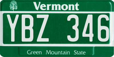 VT license plate YBZ346