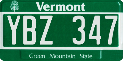 VT license plate YBZ347