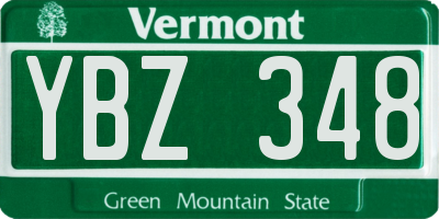 VT license plate YBZ348