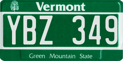 VT license plate YBZ349
