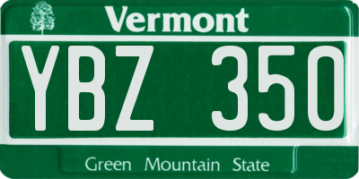 VT license plate YBZ350