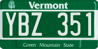 VT license plate YBZ351