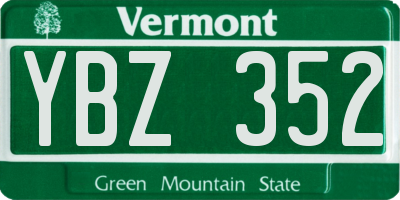 VT license plate YBZ352