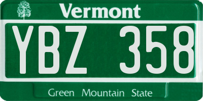VT license plate YBZ358
