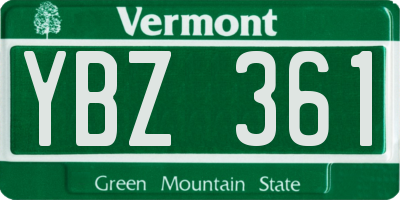 VT license plate YBZ361
