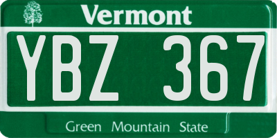 VT license plate YBZ367