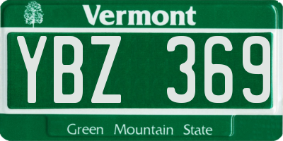 VT license plate YBZ369