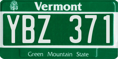 VT license plate YBZ371