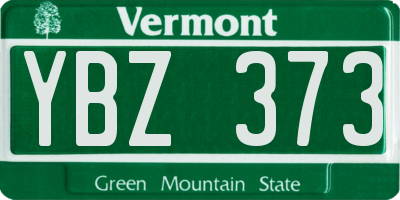 VT license plate YBZ373