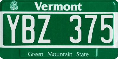 VT license plate YBZ375