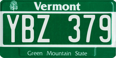 VT license plate YBZ379