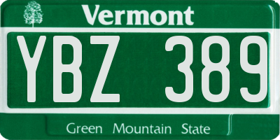 VT license plate YBZ389