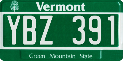VT license plate YBZ391