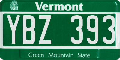 VT license plate YBZ393